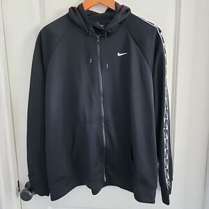Nike Track Jacket Womens XL NSW Sportswear Logo Tape Double Swoosh Full Zip Hood